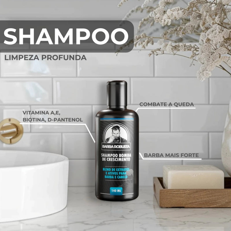 Kit Para Barba - Shampoo  Balm Óleo Cera Perfume + Pente