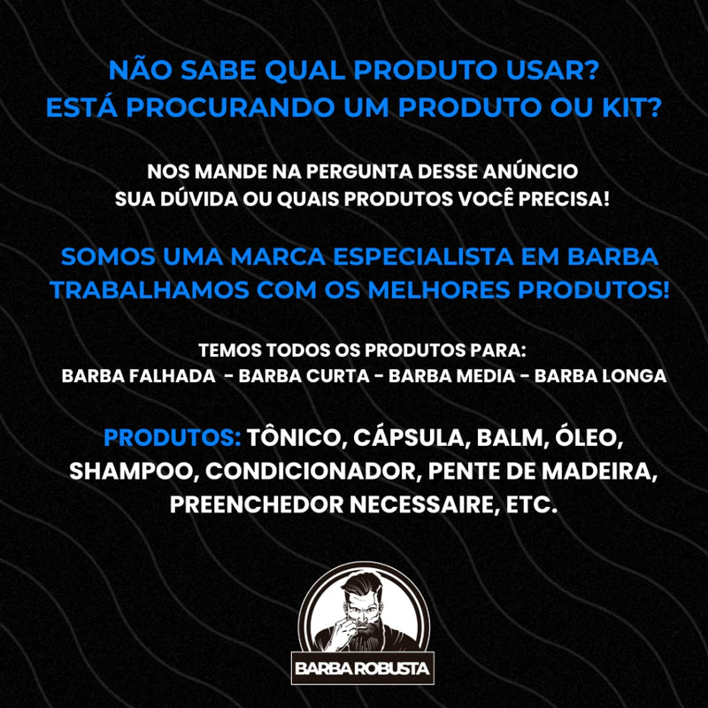 Kit Para Barba - Shampoo  Balm Óleo Cera Perfume + Pente