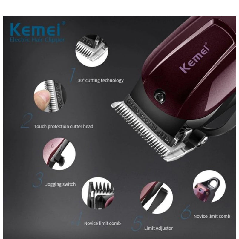 Kit Barbeiro Maquina Cortar Cabelo Barba / Kit barbearia profissional kemei 2600 + kemei 032